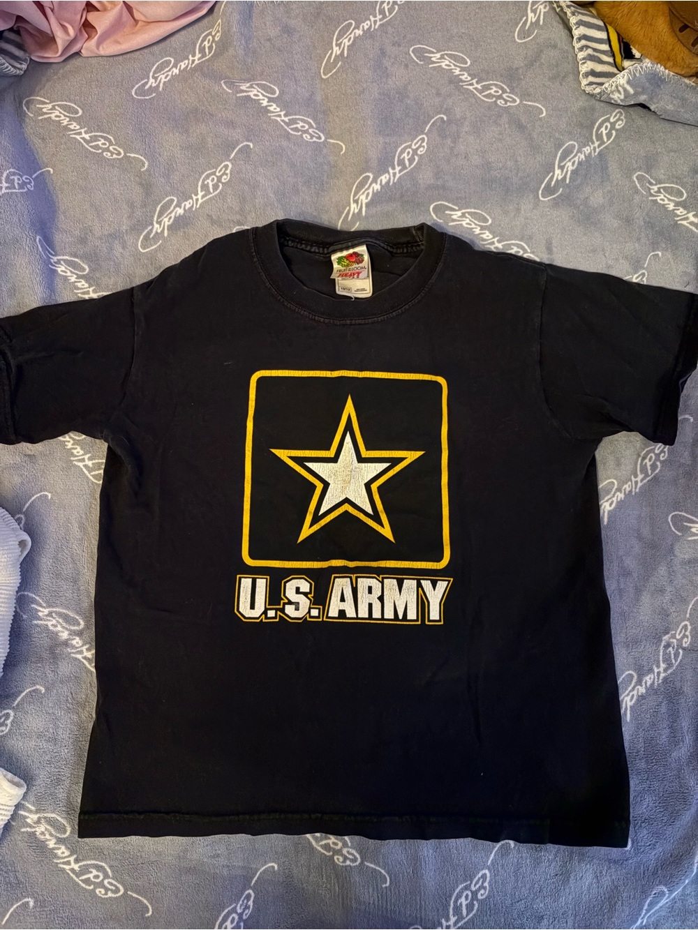 U.S. Army Kids' 10/12 Black Short Sleeve Tee with Star Logo